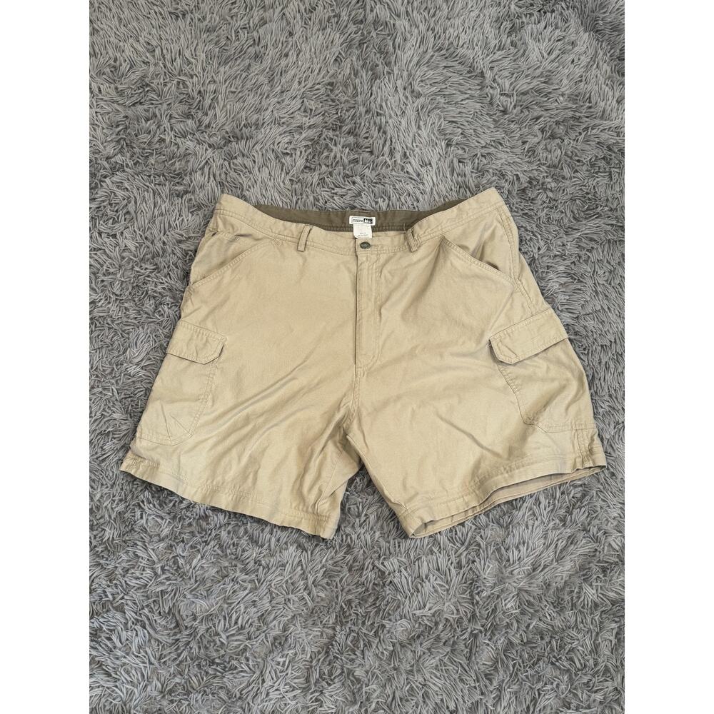 REI Shorts Mens 44 Beige Cotton Canvas Cargo 8 Inseam Outdoor Hiking Casual